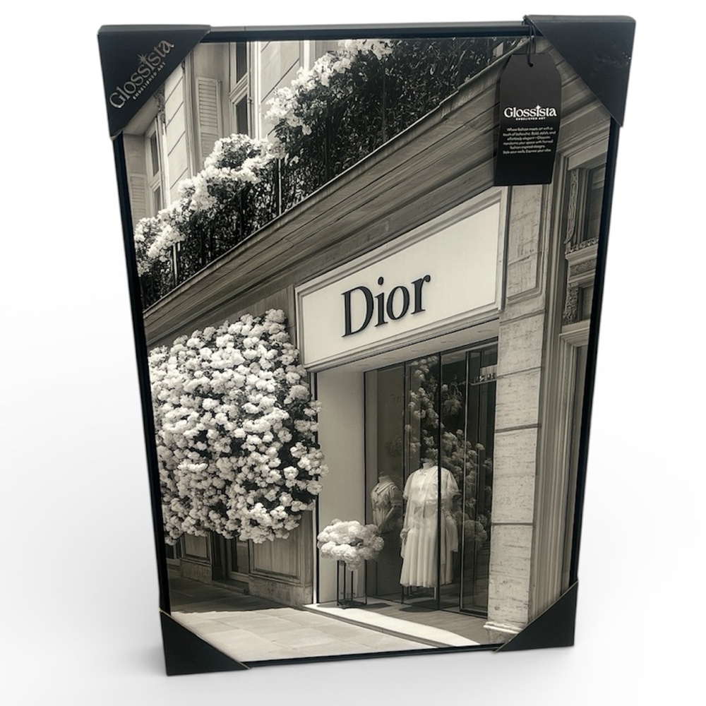 NEW Dior Storefront Monochrome Art Print Black Wood Frame 20x30 By Glossista - Picture 2 of 8